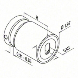 Technical Drawing for Grade 316 Stainless Steel Glass Standoff Button