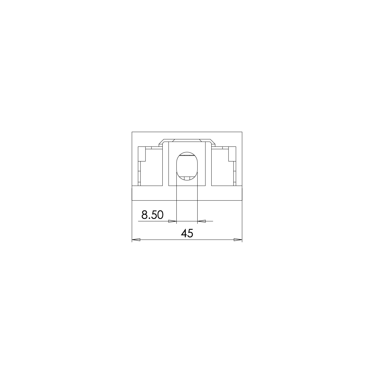 Round Back Glass Clamp Spec Drawing