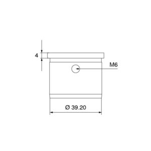 Technical Drawing for Stainless Steel Slotted Handrail End Cap