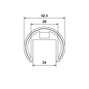 Technical Spec for Stainless Steel In-Line Tube Connector, Suits Ø 42.4mm Slotted Handrail