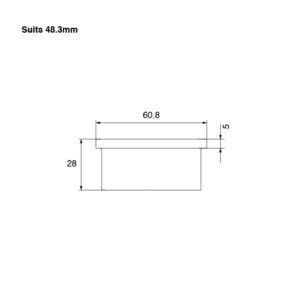 Technical Drawing for 48.3mm Square Edge Wall Flange