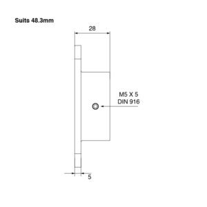 Technical Drawing for 48.3mm Square Edge Wall Flange