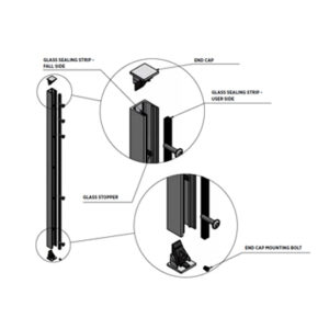 Exploded Technical Drawing for Side Fix Sky Force Juliet Balcony Kit