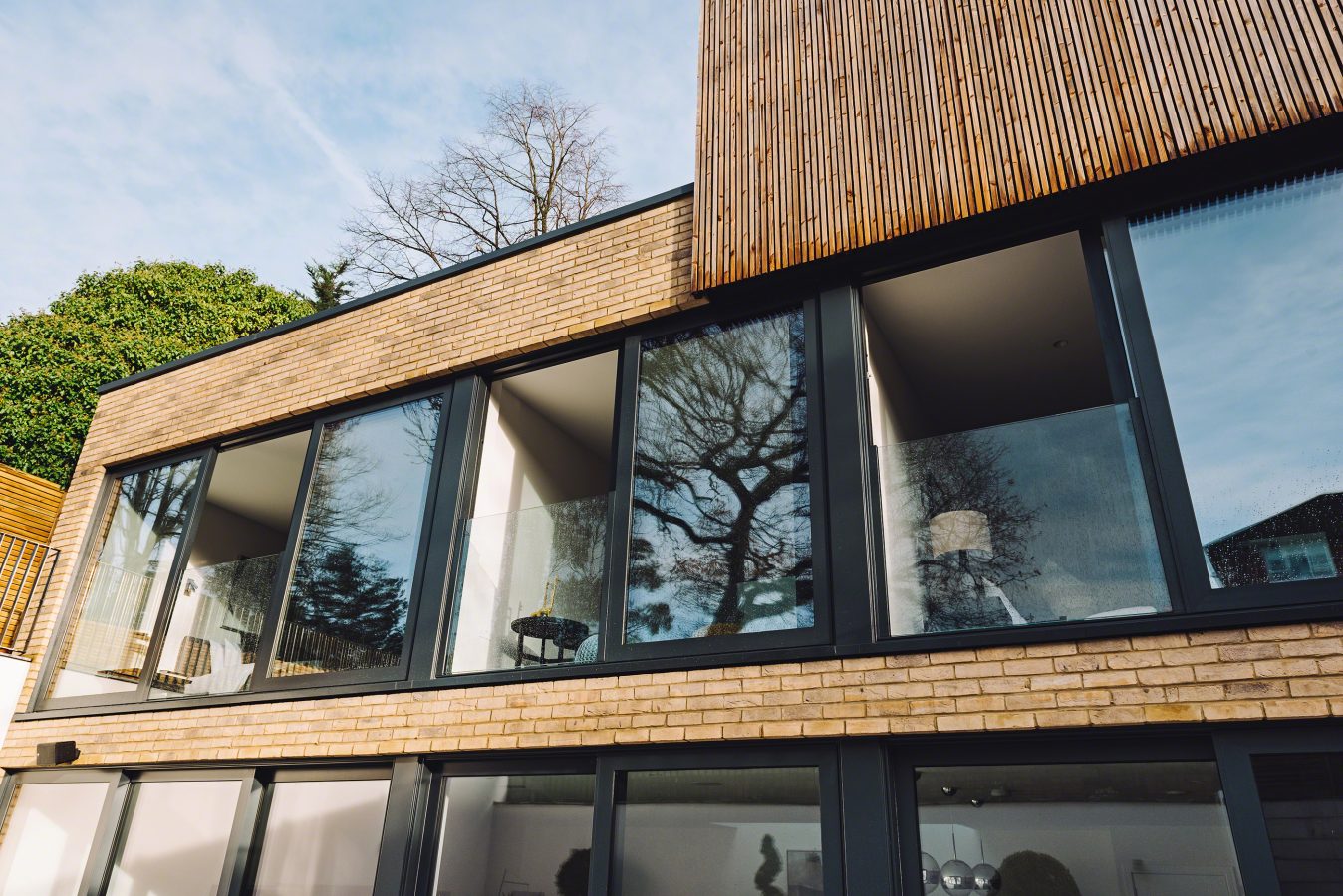 Frameless Easy Glass View Juliet Balcony on Modern Home