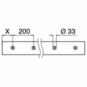 Easy Glass Smart Aluminium Channel System Technical Drawing for Base Mounted Profile