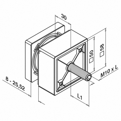 Grade 316 Stainless Steel Square Glass Standoff Button