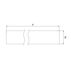 Technical Drawing for 60mm x 30mm Stainless Steel Slotted Handrail Tube