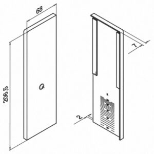 Technical Drawing of Right Stair End Cap for Easy Glass Smart Channel, Fascia Fix