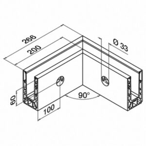 Technical Drawing for 90º Pre-Fabricated Smart Channel Corner, Internal