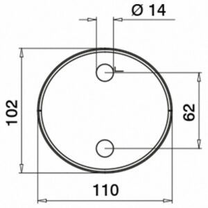 Model 6400 Base Fix Spigot Technical Drawing