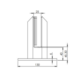 Model 2008 Rounded Base Fix Spigot Technical Drawing