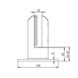 Model 2007 Rounded Base Fix Spigot Technical Drawing