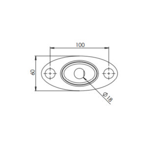 Model 2007 Rounded Base Fix Spigot Technical Drawing
