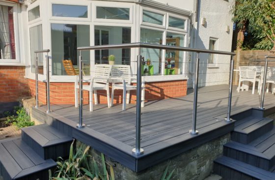 Stainless Steel 7 Wire Rope Balustrade on Decking