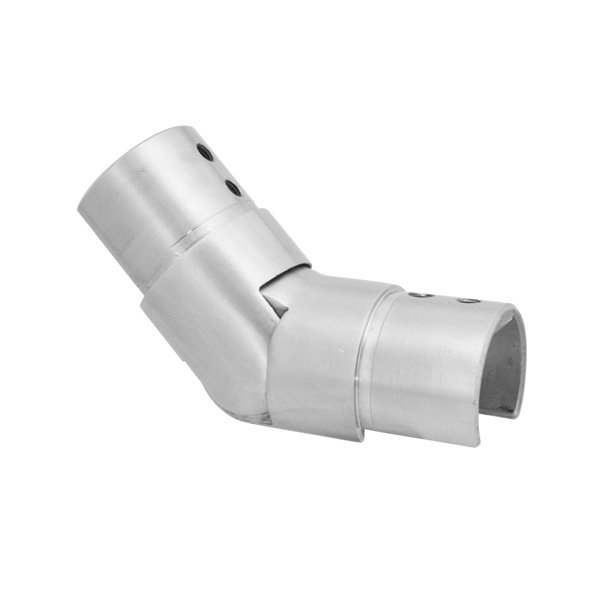 Slotted-Upwards-Connector Brushed Satin Stainless Steel, Upwards Slotted Tube Connector, Ø 42.4mm