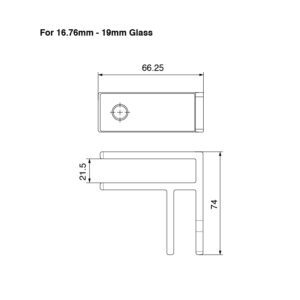 Technical Drawing for Duplex Stainless Steel Glass Stiffener, 90º, 16.75-19mm Glass