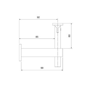 Technical Drawing for Stainless Steel Square Handrail Bracket