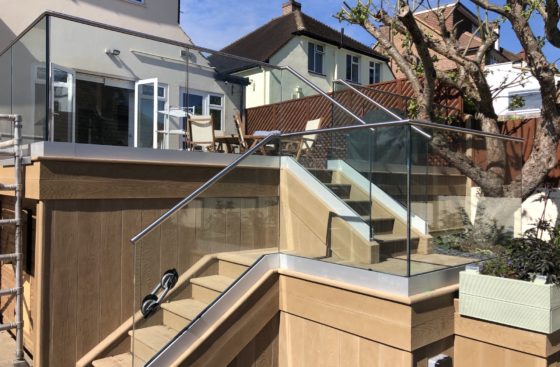 Frameless Aluminium Channel System on Wooden Decking