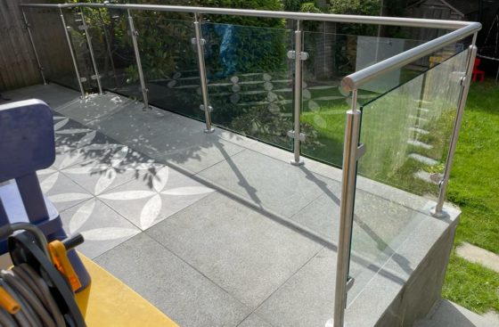 After the Post & Rail System was install on the patio