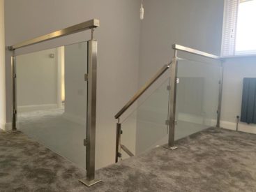 Custom Square Post and Rail System on stairs